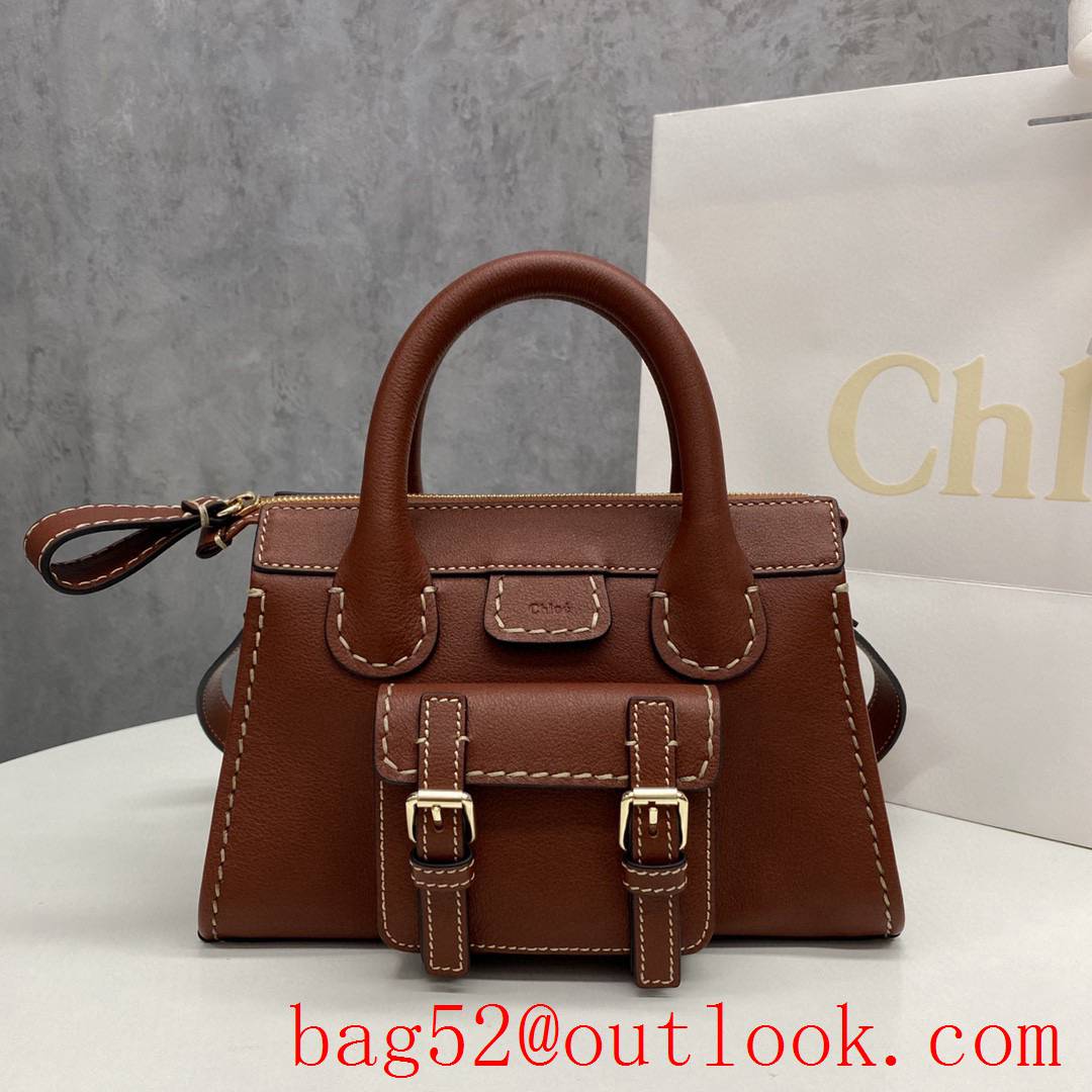 Gucci brown leather bag in bag thick edging line women;s crossbody handbag