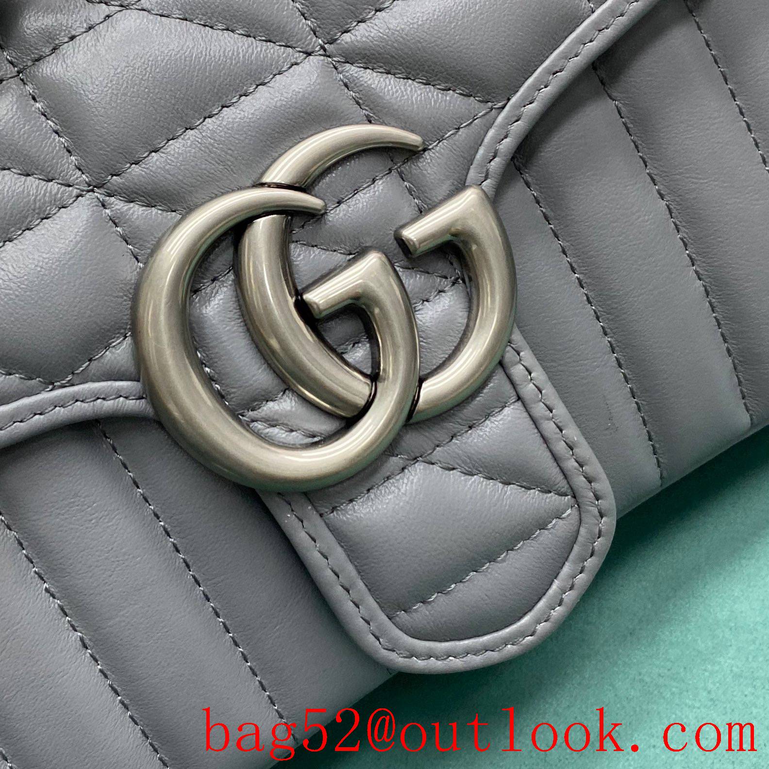 Gucci marmont medium Classic plaid mixed line connection grey women's chain handbag