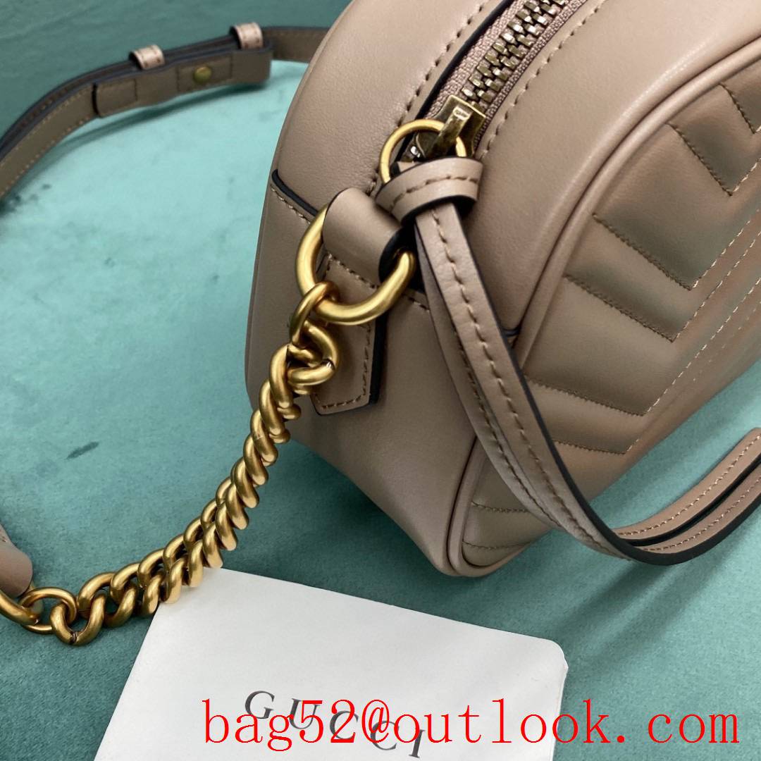 Gucci Marmont original leather apricot crossbody women's handbag