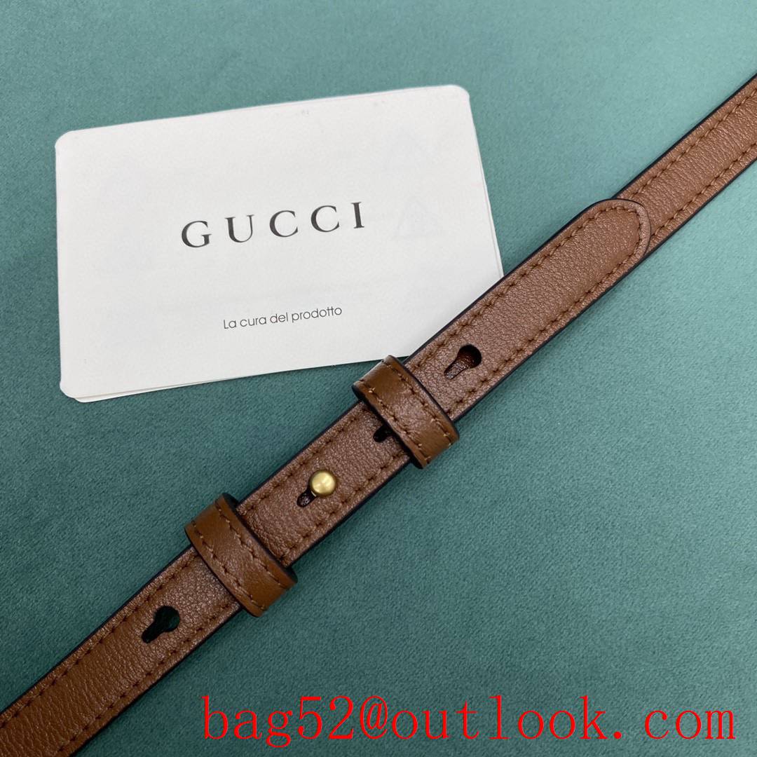 Gucci Marmont original leather darkbrown crossbody women's handbag