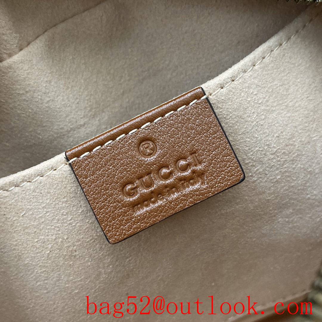 Gucci Marmont original leather darkbrown crossbody women's handbag
