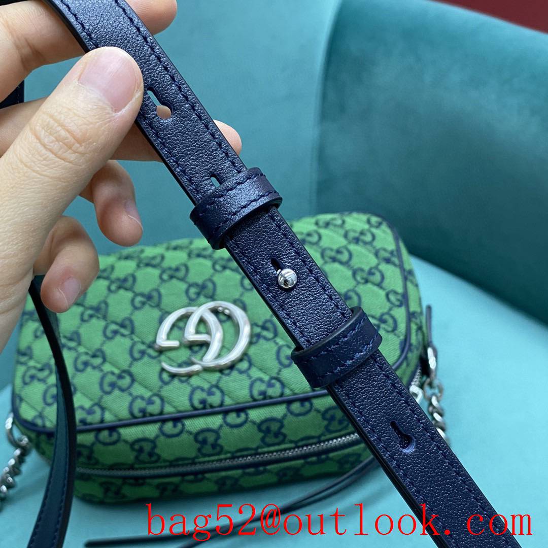 Gucci Marmont original leather green crossbody women's handbag