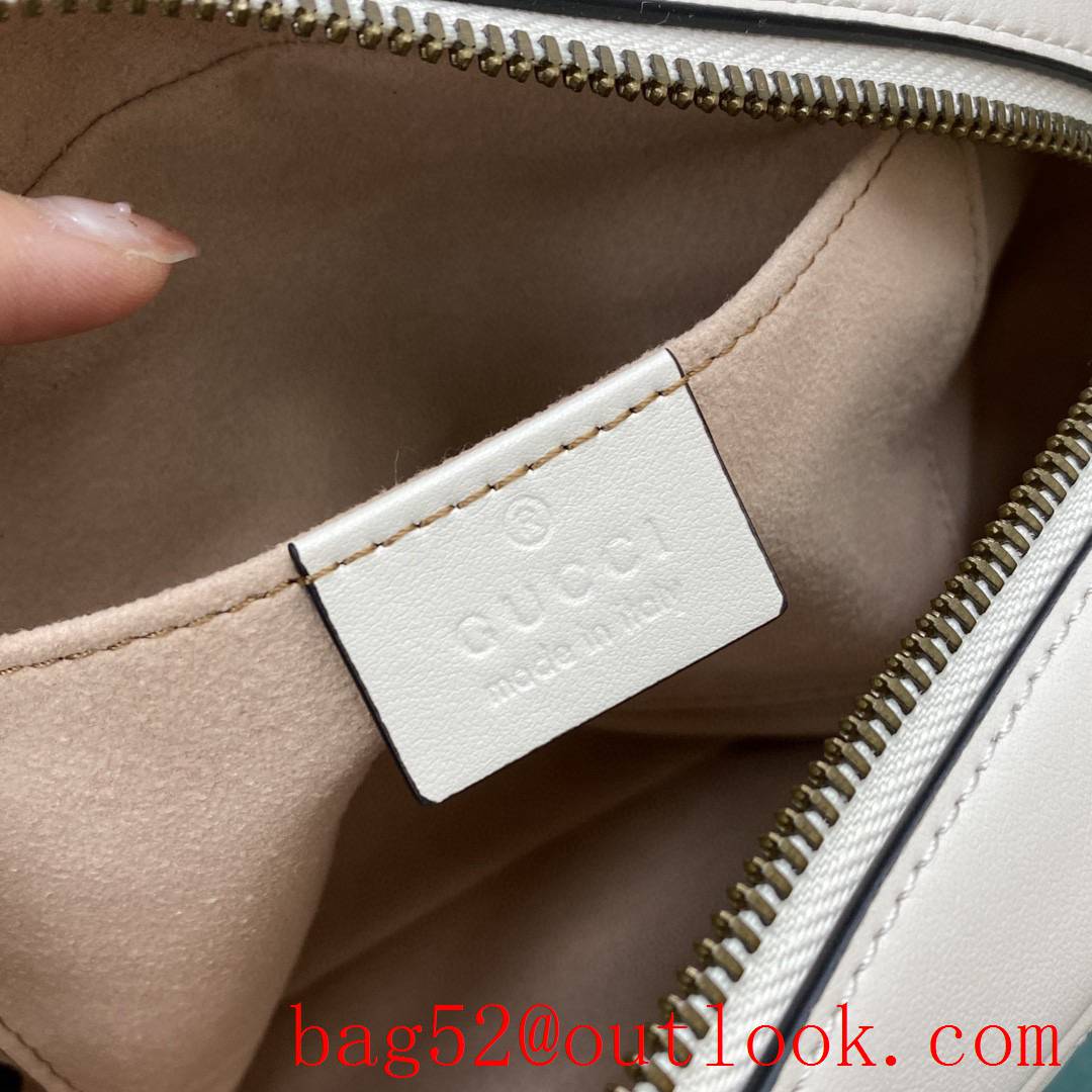 Gucci Marmont original leather white crossbody women's handbag