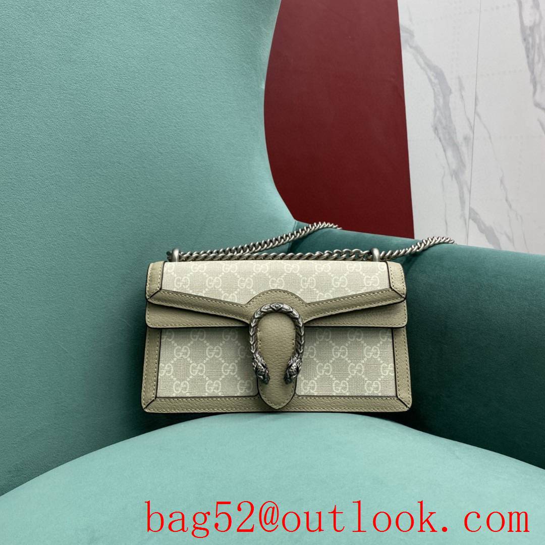 Gucci bacchus silver hardware white women's crossbody handbag