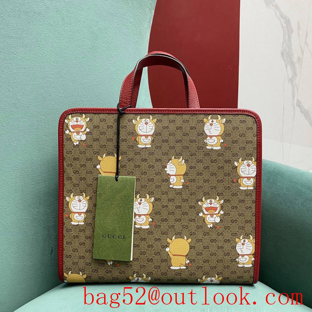 Gucci Children's jingle cat tote Doraemon patterns large handbag