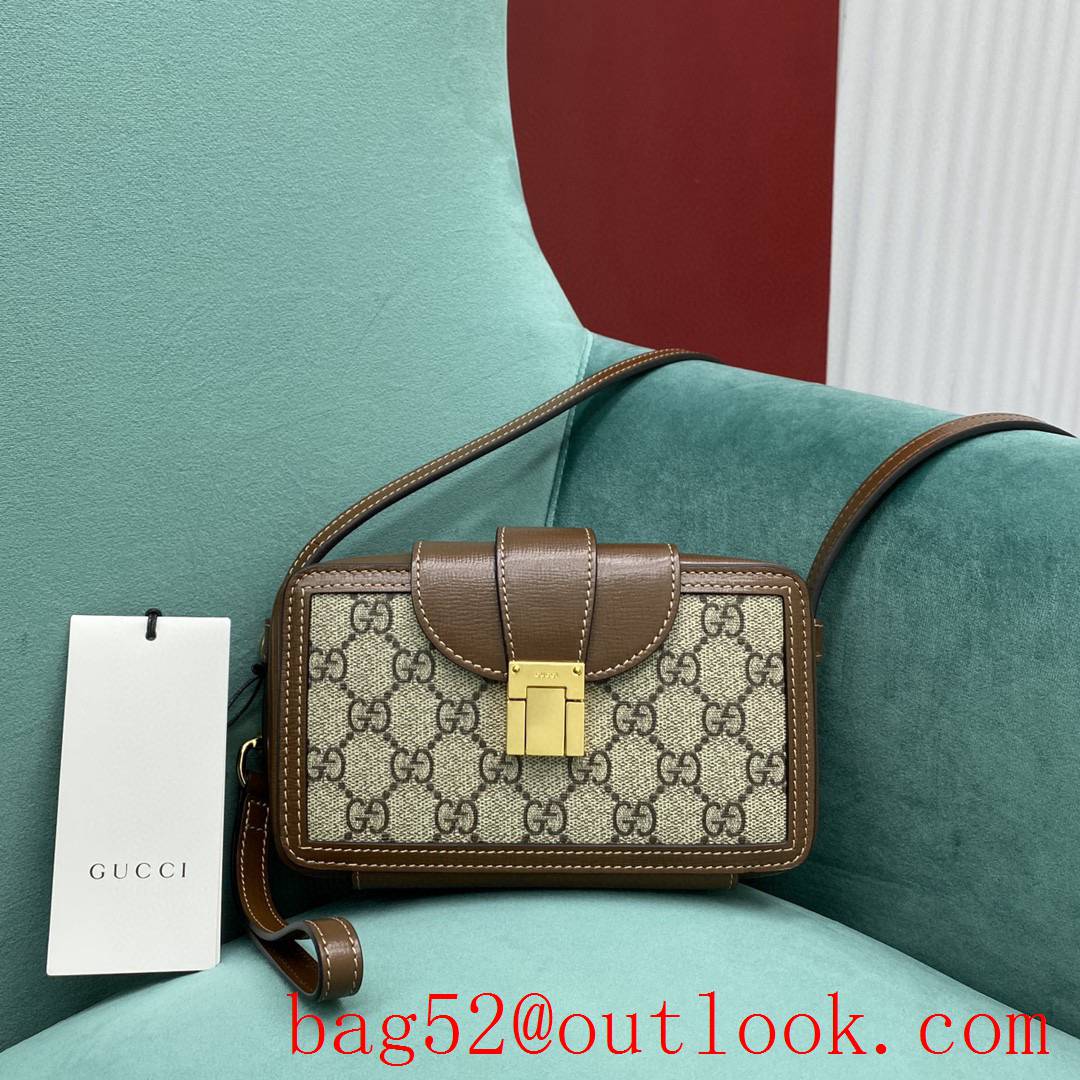 Gucci small box brown shoulder women's handbag