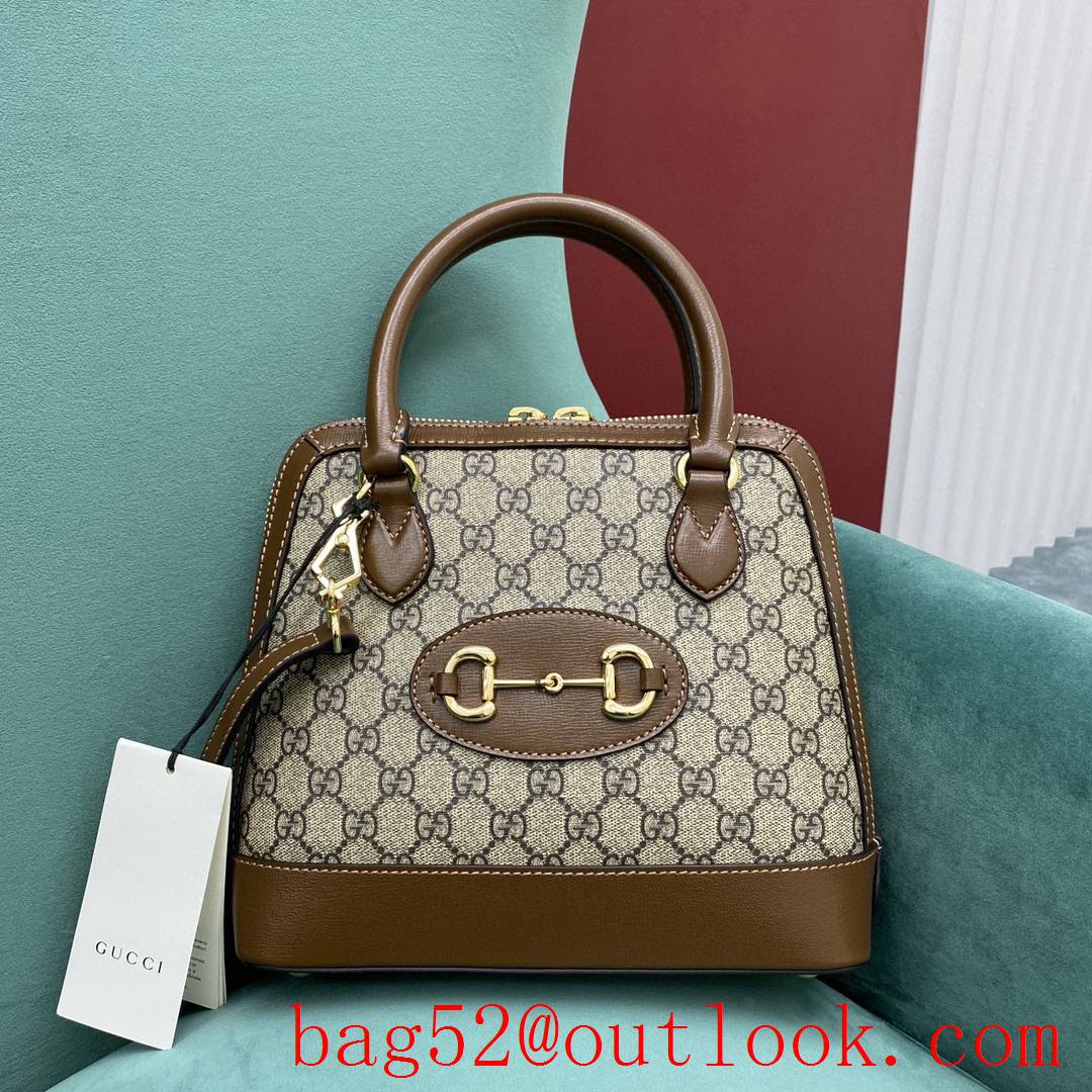 Gucci Horsebit Shell Bag white tote shoulder handbag