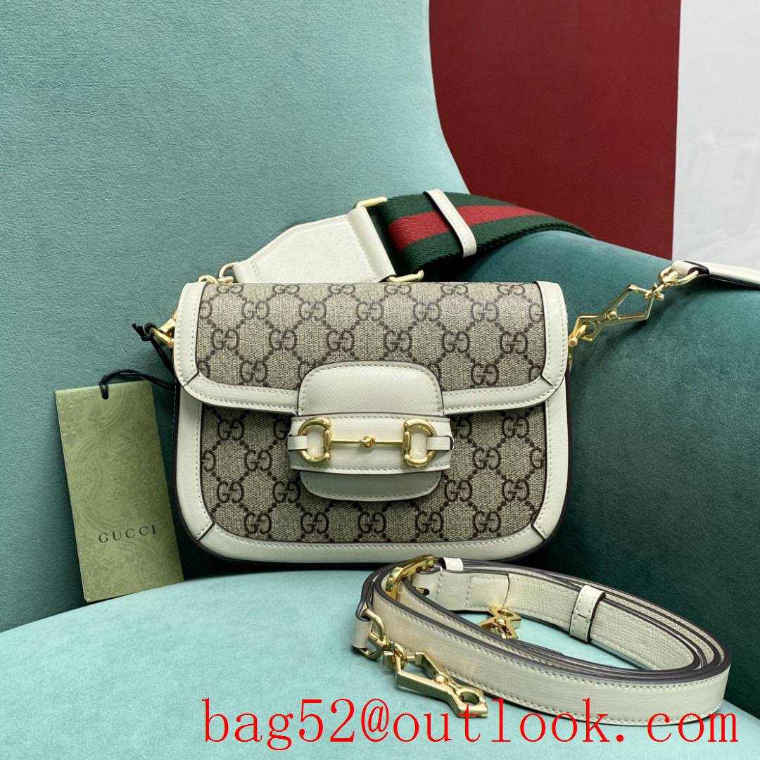 Gucci GG Ophidia imported fireproof and waterproof material Dome shape classic double G collocation cream shoulder handbag
