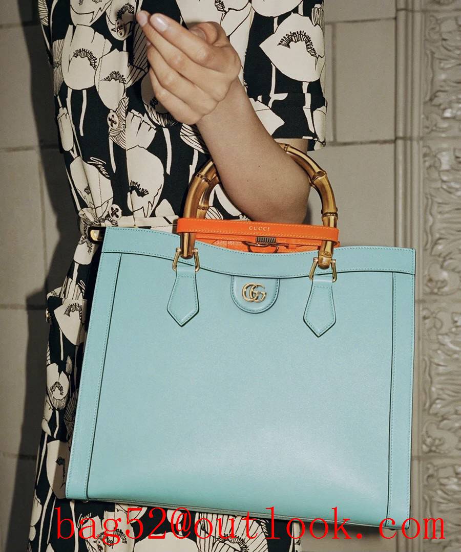 Gucci sky blue Diana Bamboo Medium women's handbag