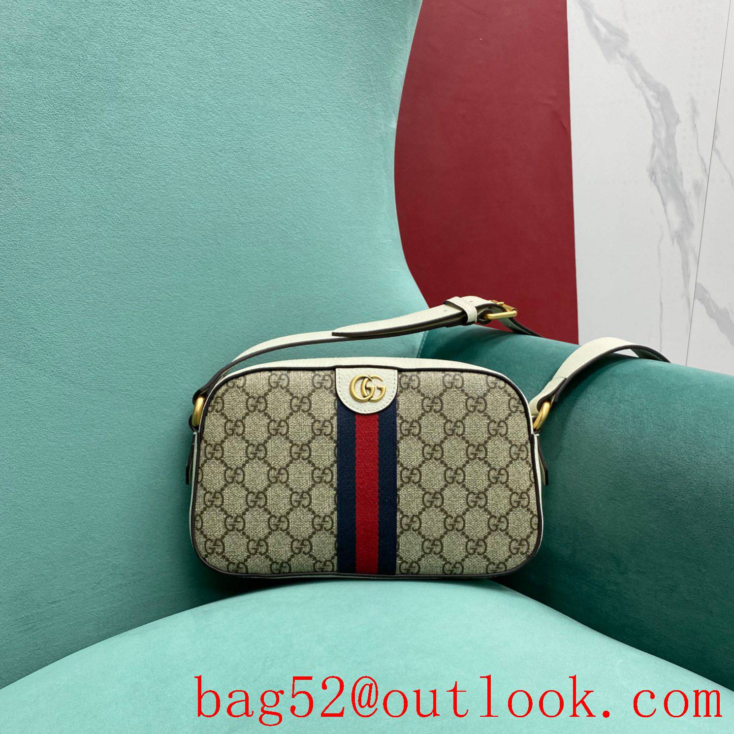 Gucci original camera cream double G fabric crossbody handbag