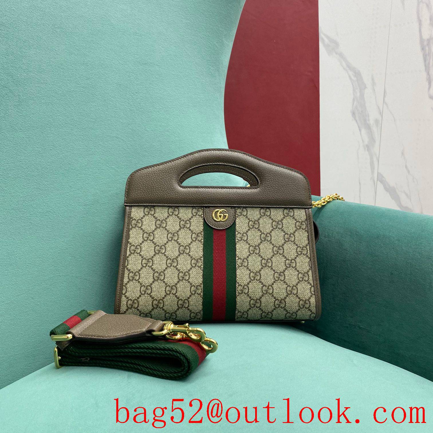 Gucci tote envelope brown shoulder double G handbag