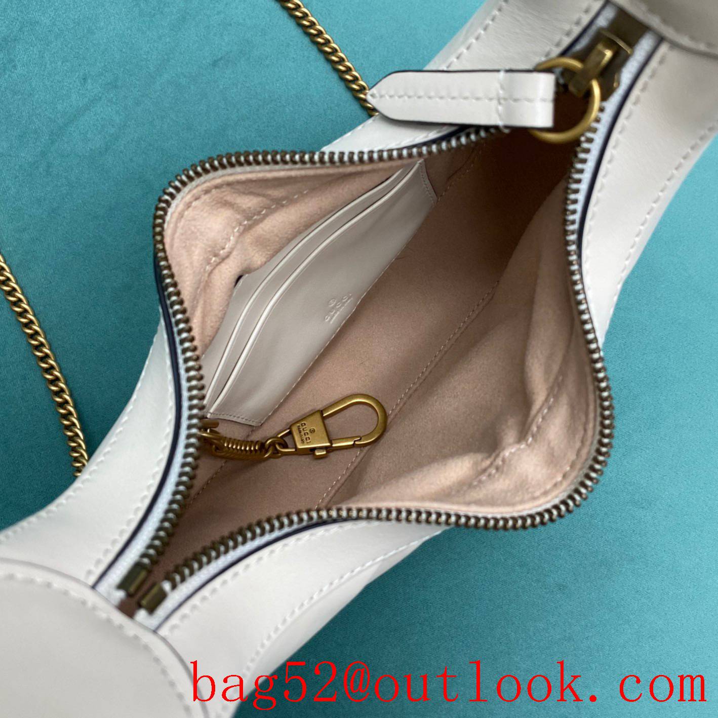 Gucci GG Marmont underarm white half-moon handbag
