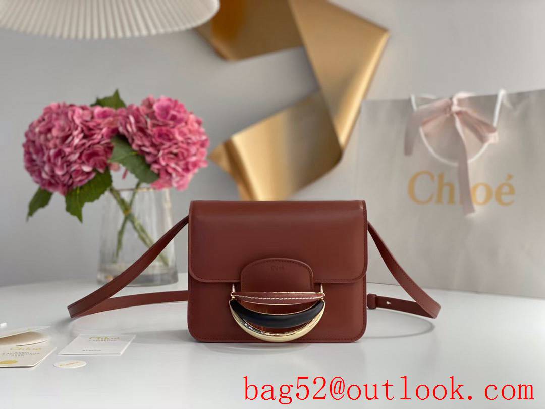 Chole Kattie Bracelet bag calfskin walnut metal ring single shoulder crossbody handbag