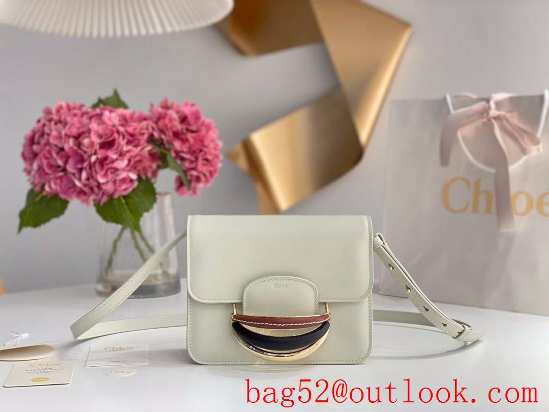 Chole white medium Kattie Bracelet metal ring calfskin shoulder crossbody handbag