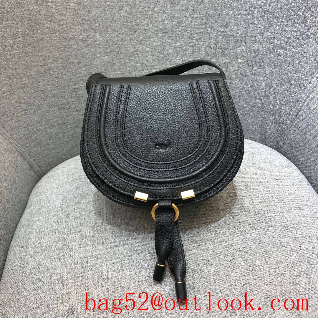 Chole imported natural tumbled cowhide eye-catching U-shaped leather pattern embellishment soft curves shoulder bag