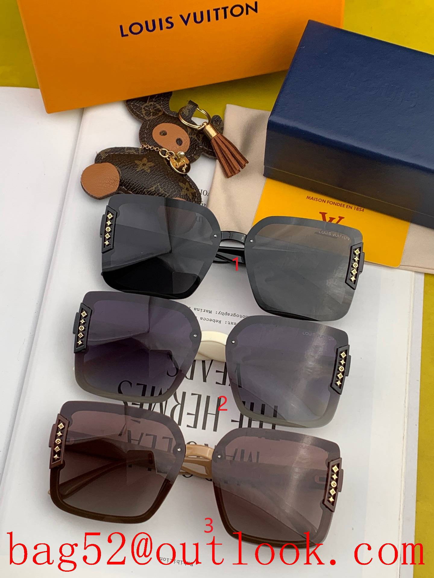 LV Louis Vuitton Classic Square Design Temperament Polarized Lenses Prevent UV Rays Sunglasses