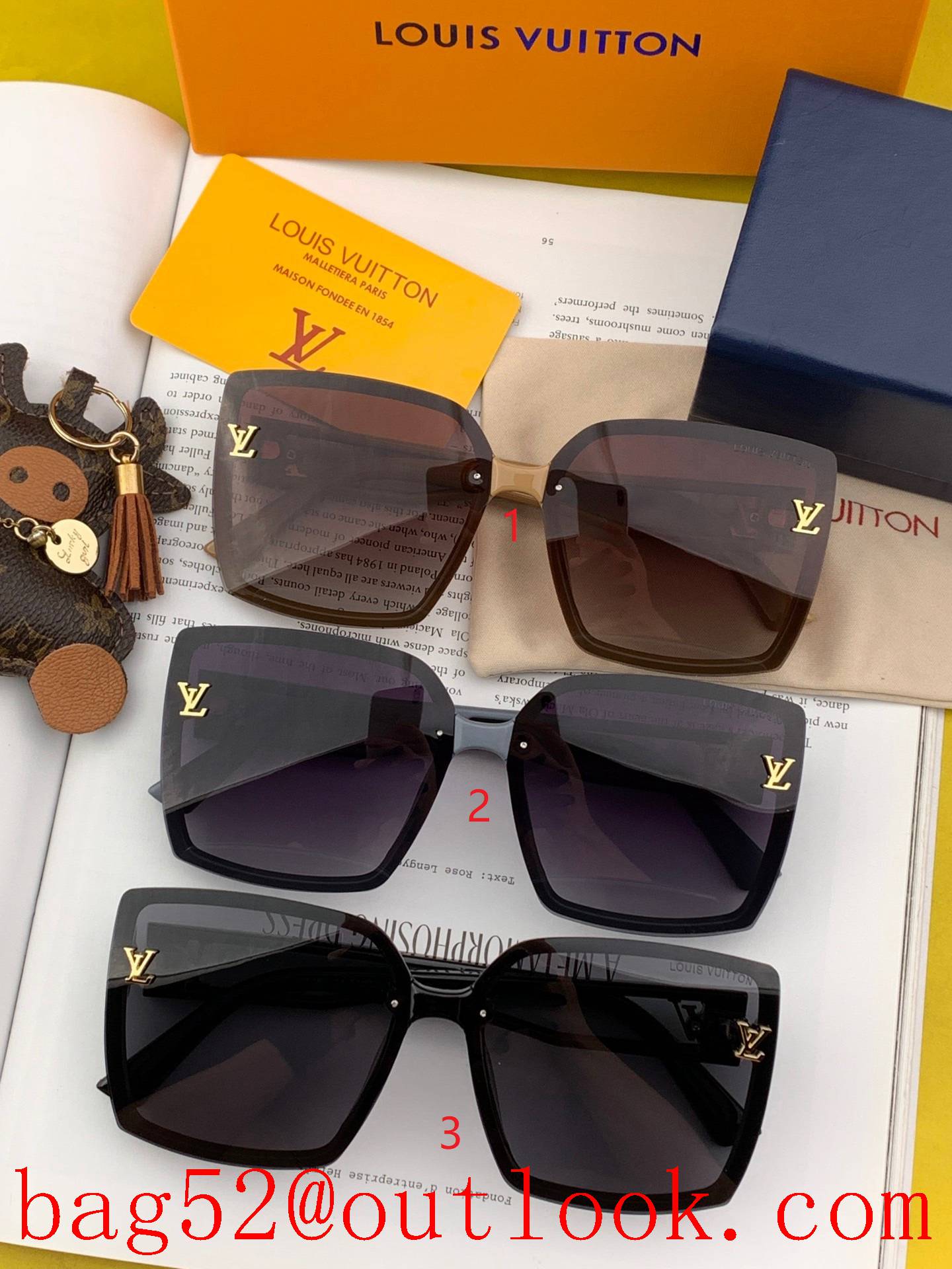 LV Louis Vuitton Trendy fashion square frame sunglasses Trendy sunglasses