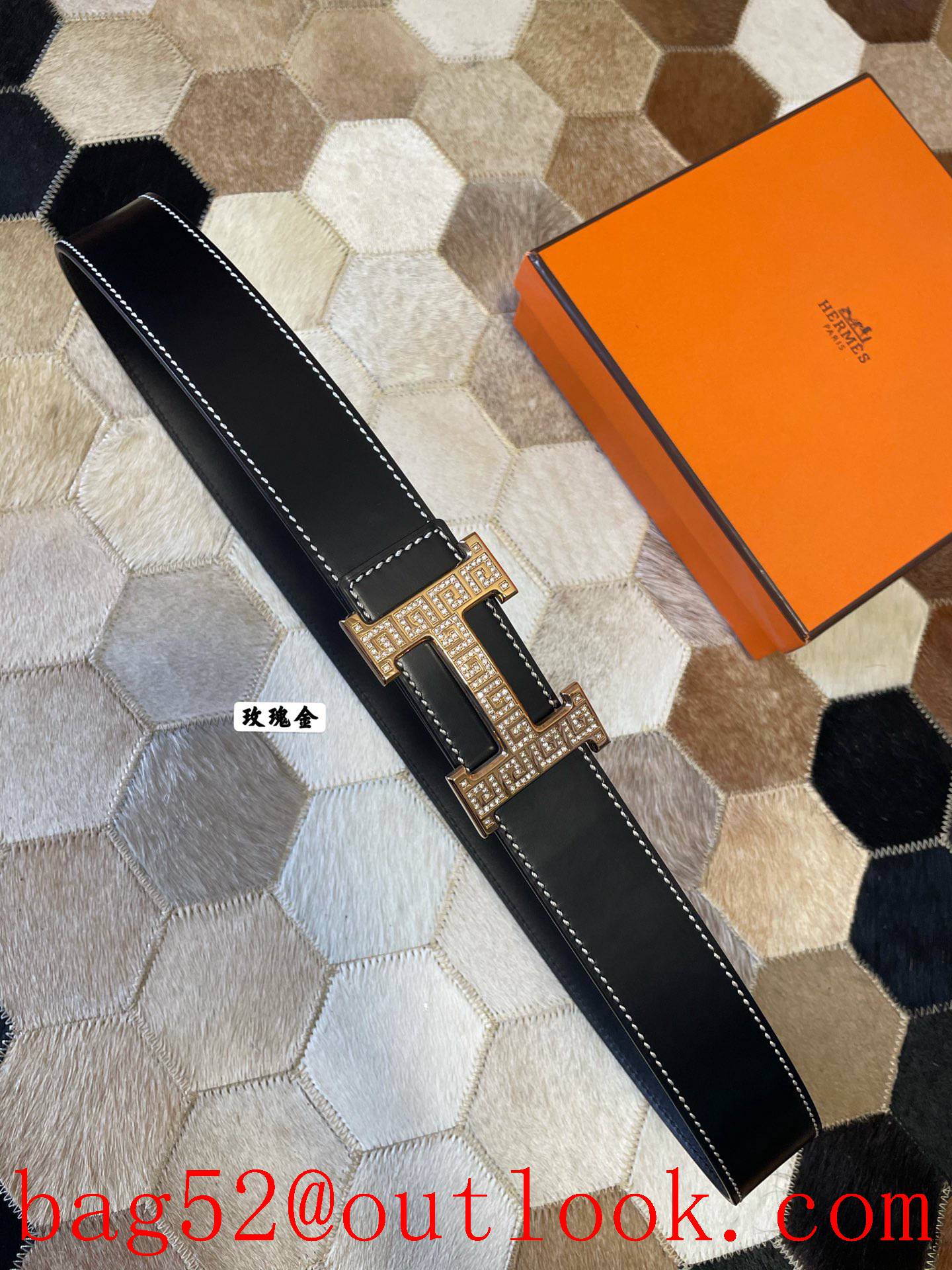 Hermes men's 3.8cm stainless steel belt