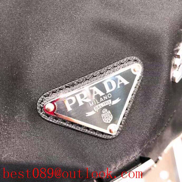 Prada lady nylon black large robot badge seriers backpack bag 3A copy