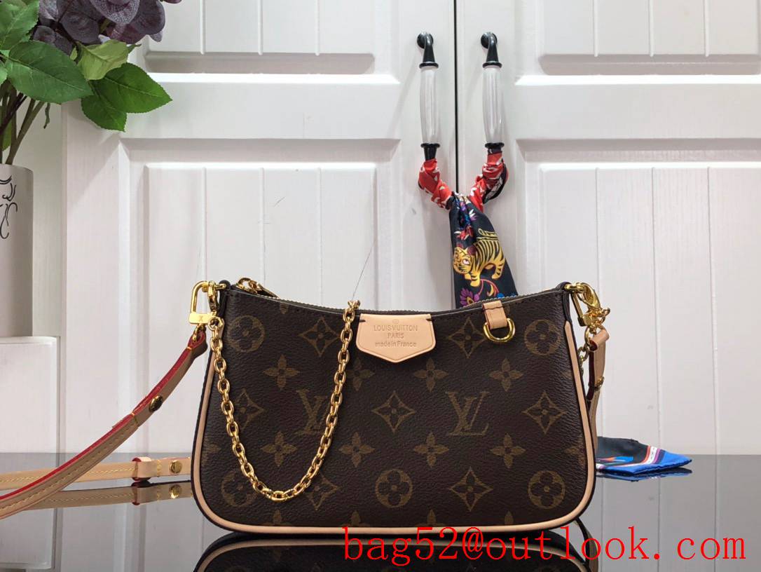 Louis Vuitton LV Monogram Canvas Easy Pouch On Strap Bag Handbag M80349 Brown