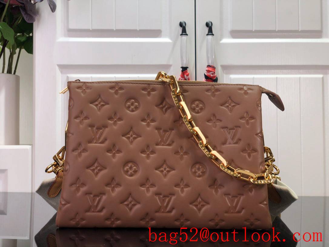 Louis Vuitton LV Monogram Lambskin Leather Coussin Small Bag Handbag M59277 Brown