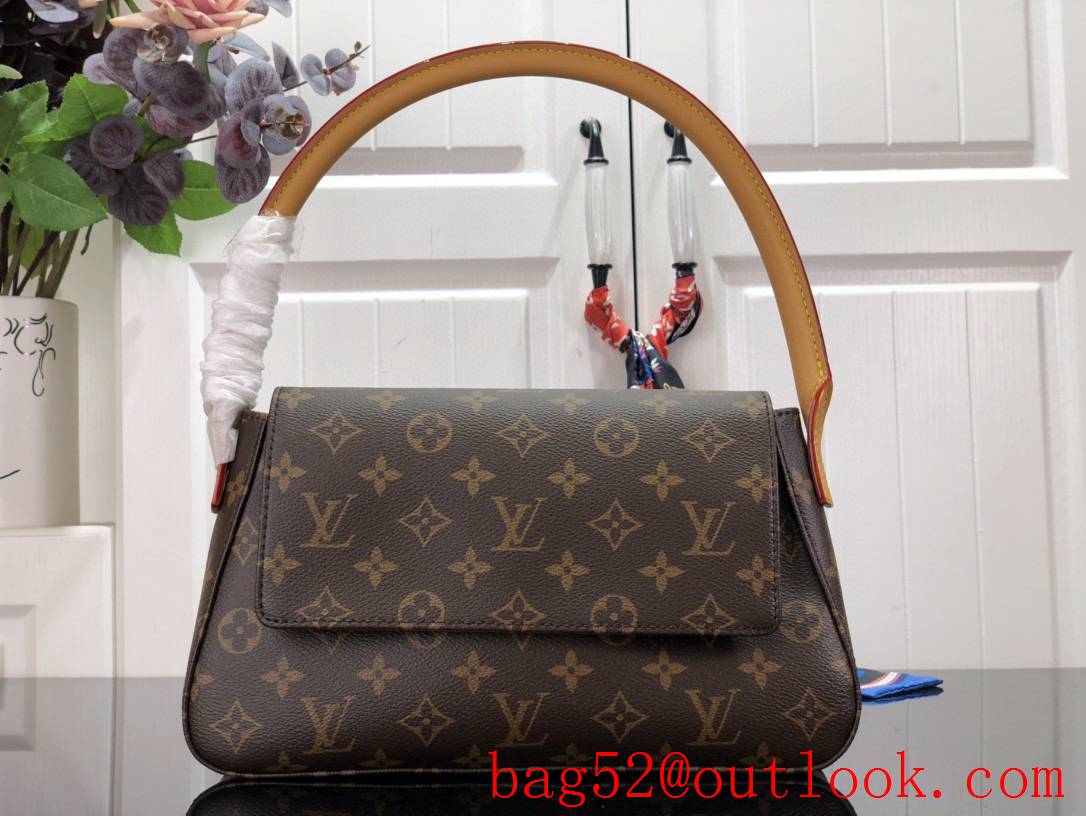 Louis Vuitton LV Monogram Canvas Looping MM Shoulder Bag Handbag M51147 Brown