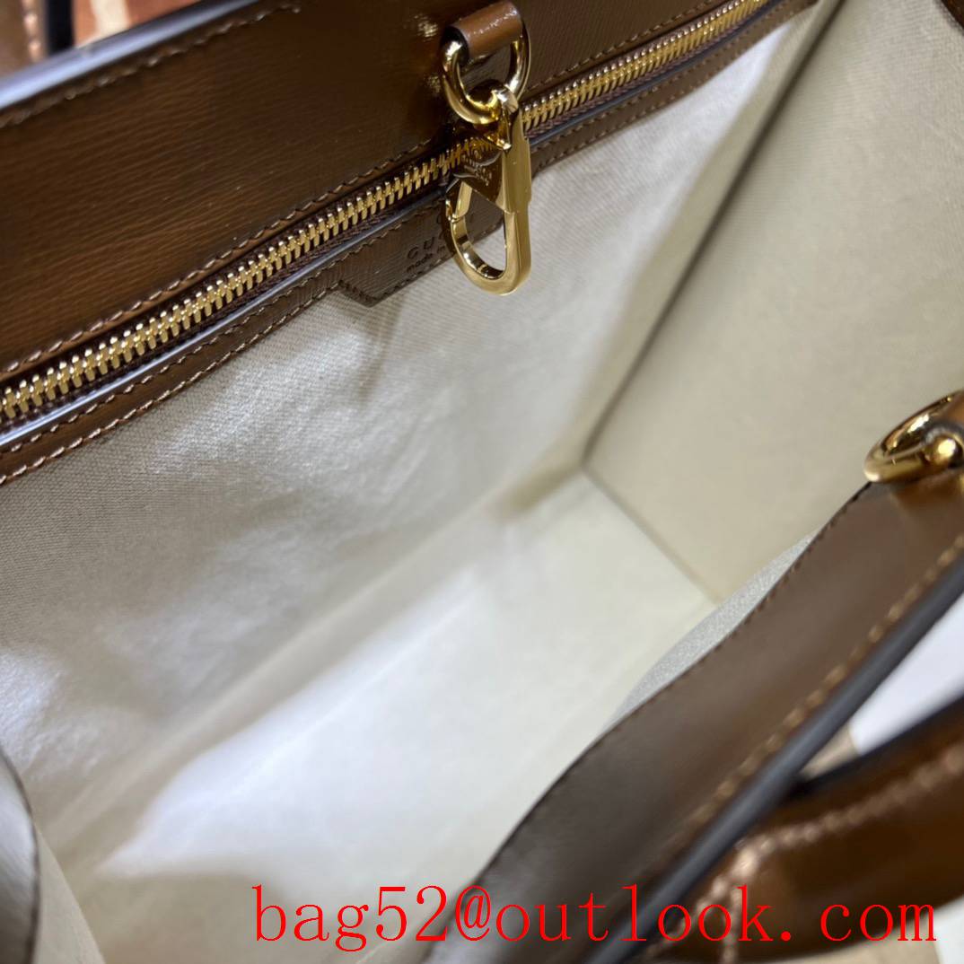 Gucci Men GG Large Canvas Tote Bag Handbag 674155 Brown
