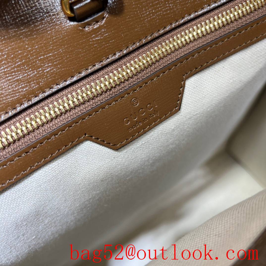 Gucci Men GG Large Canvas Tote Bag Handbag 674155 Brown