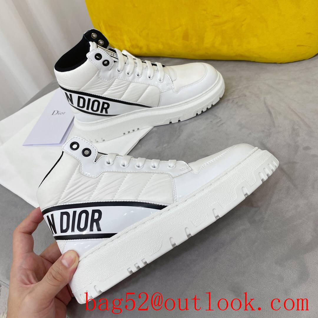 Dior D-Player Sneaker White and Black Quilted Nylon leather shoes