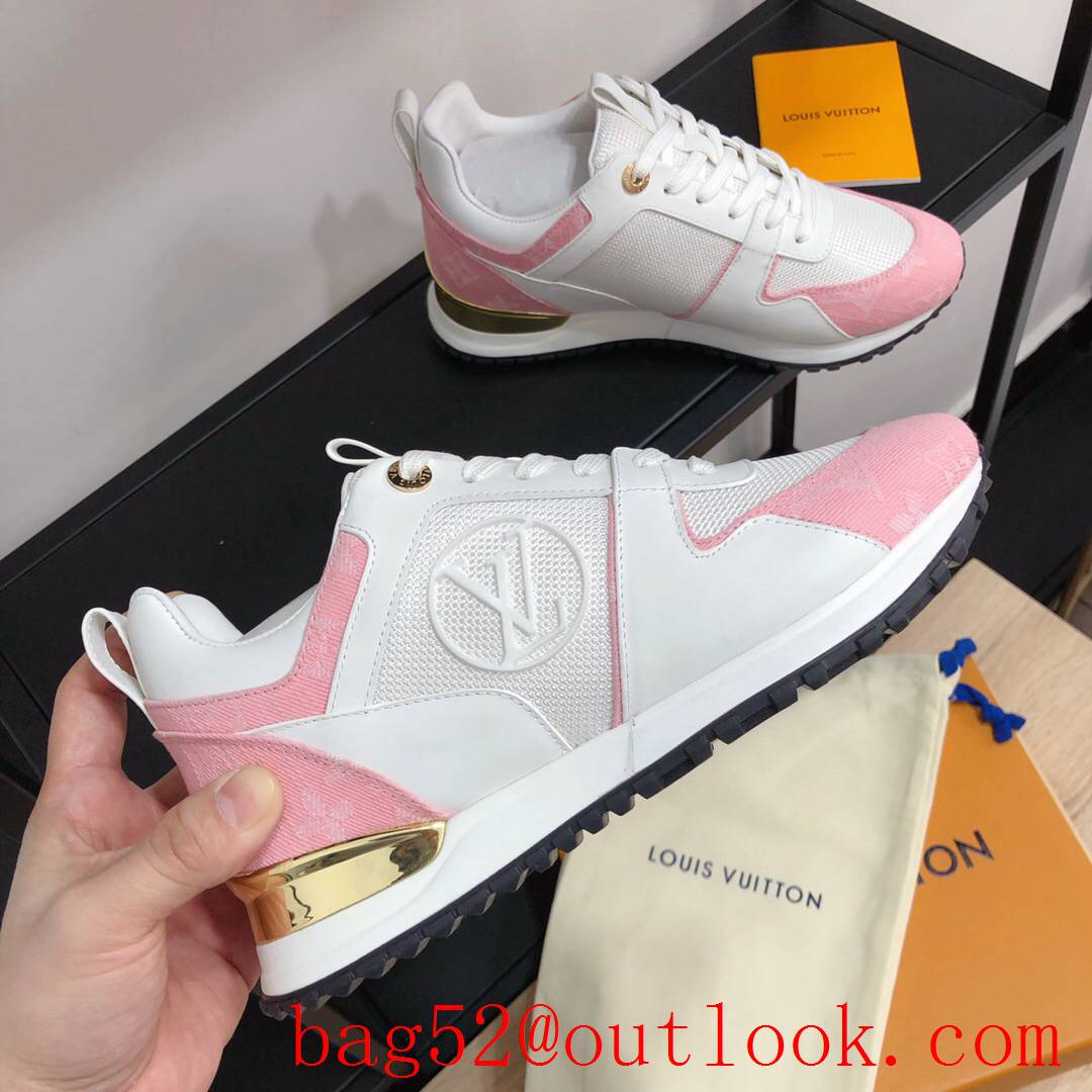 Louis Vuitton lv cream v pink run away sneaker shoes for women