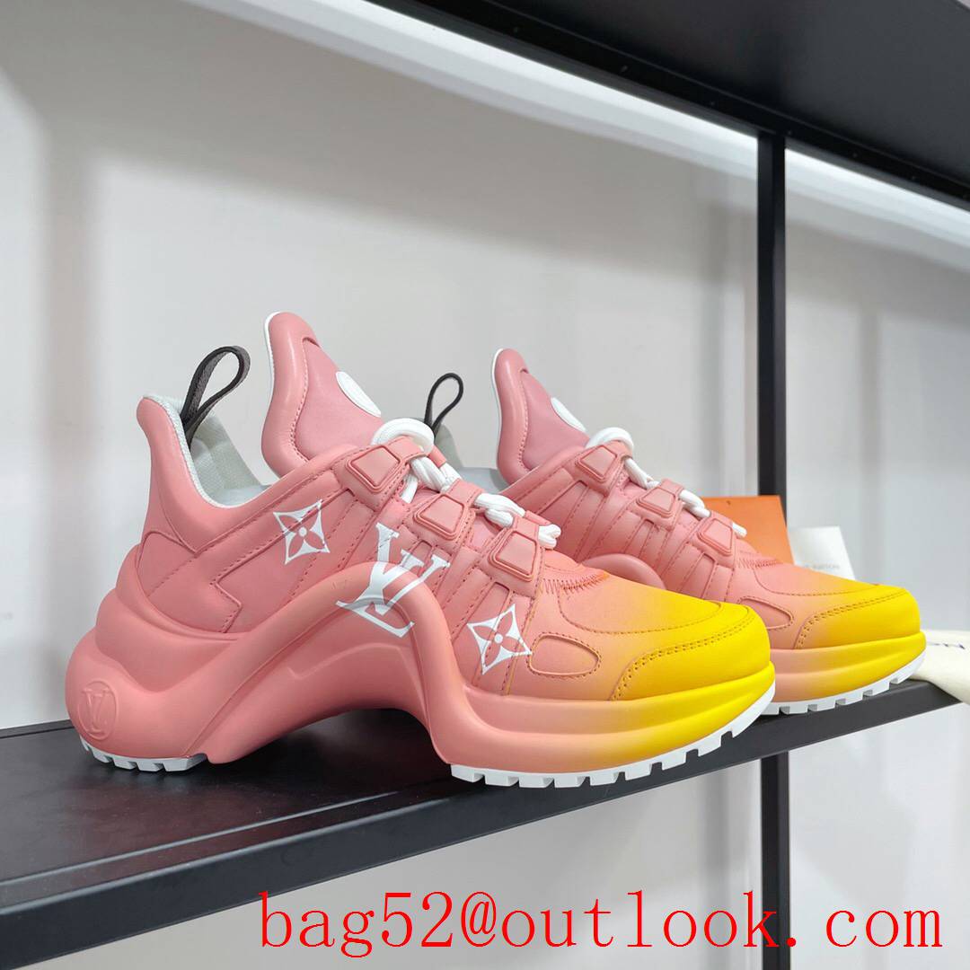 Louis Vuitton lv pink v orange archlight sneaker shoes for women