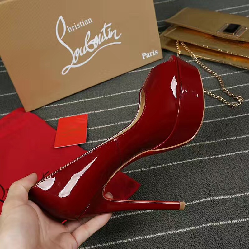Christian Louboutin CL soled paint red 13cm heels sandals 
