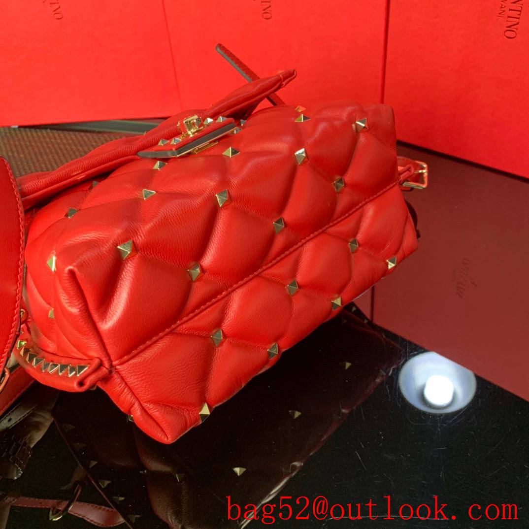 Valentino Candystud Real Leather Bag Handbag Red [Valentino2106488 ...