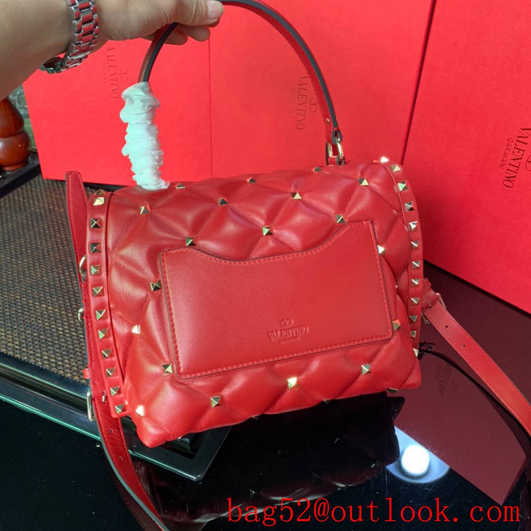 Valentino Candystud Real Leather Bag Handbag Red [Valentino2106488 ...